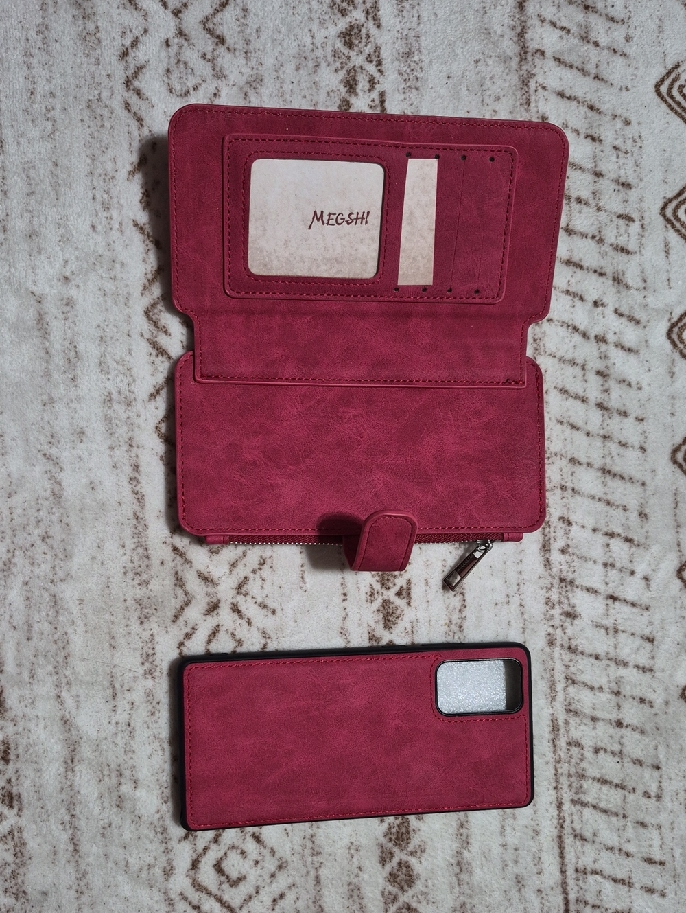 Pink Wallet Case with Removable Magnetic Cellphone Case